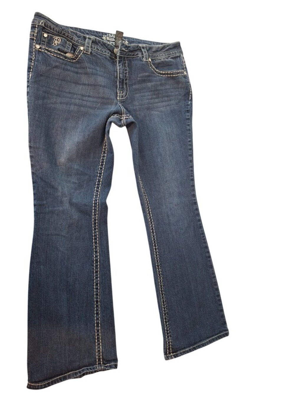 Paisley Sky Bootcut Jeans Womens 18 Dark Wash Stretch Y2K Western Curvy Denim